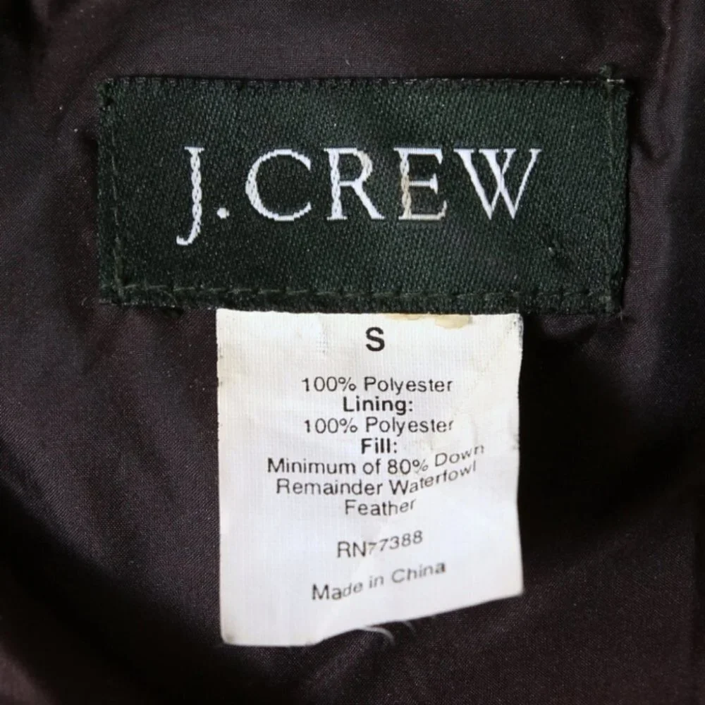J. Crew Down Puffer Vest Brown Women‎ S